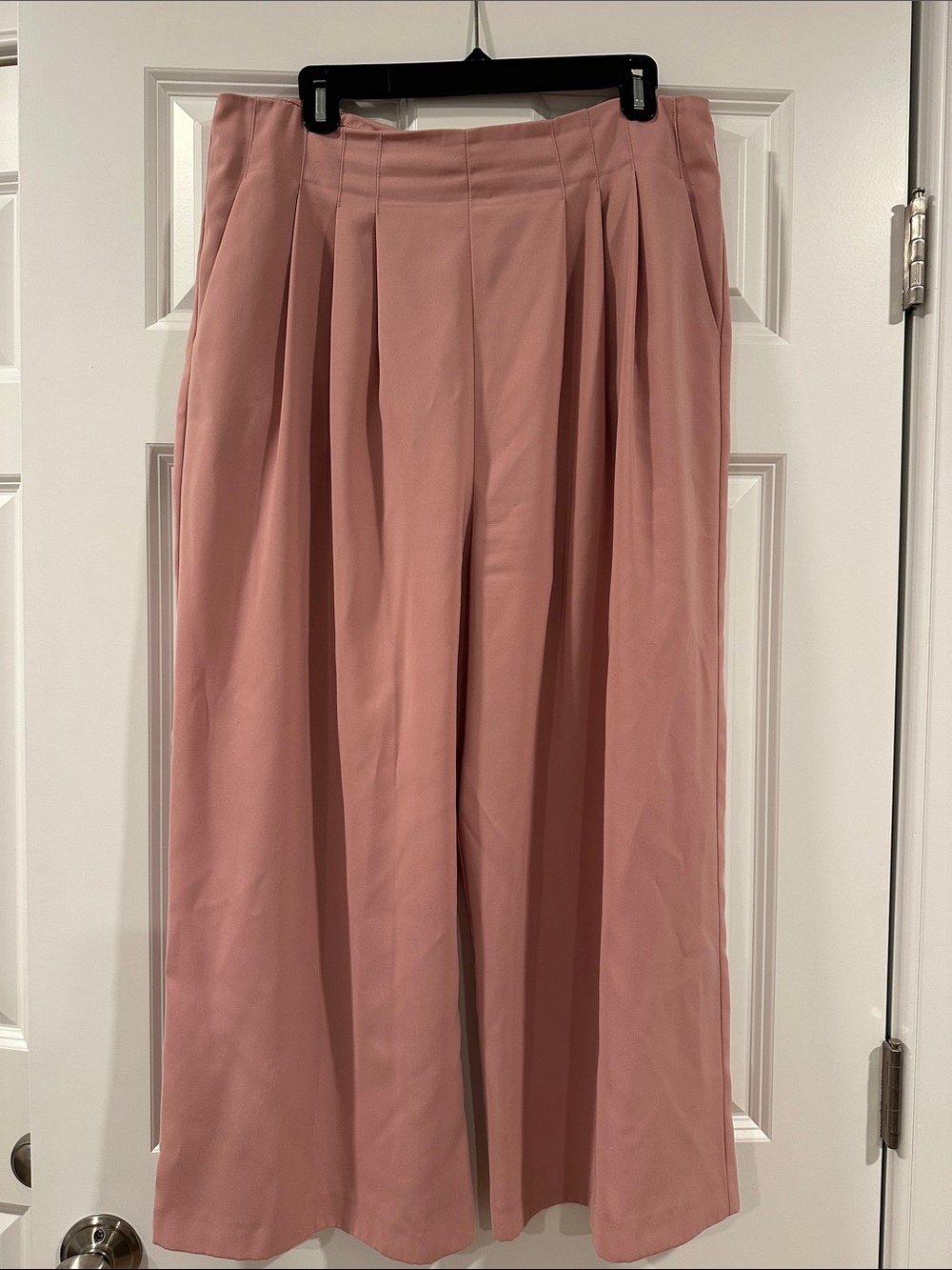 Topshop Dusty Rose Pleated Wide-Leg Trousers